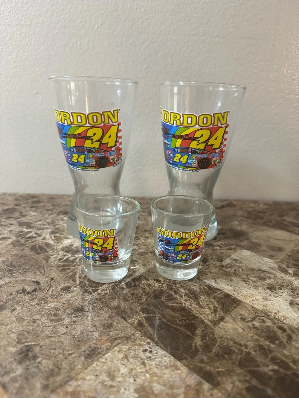 Jeff Gordon #24 Nascar Drinking And Shot Glass Set